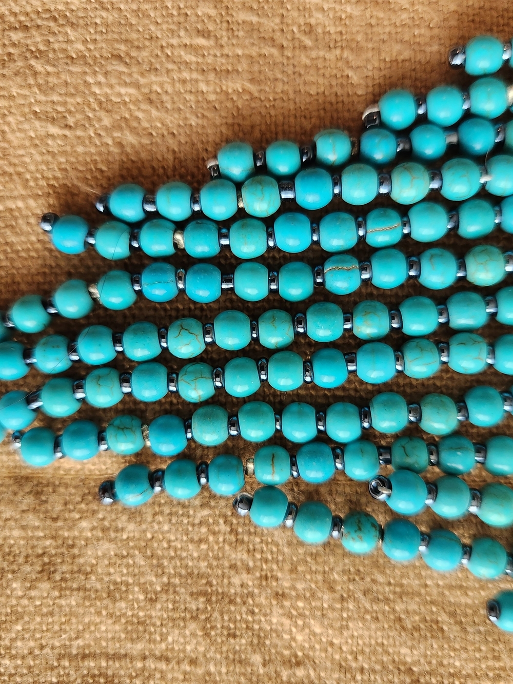 Anthopologie Turquoise Beaded Fringe Statement Necklace - Women Jewelry - Picture 3 of 4